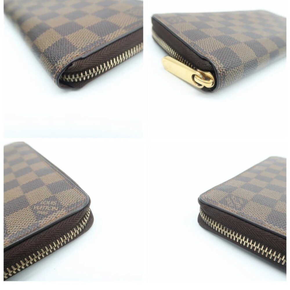 100% Authentic Louis Vuitton Zippy Brown Damier Ebene  leather Wallet - Picture 6 of 12